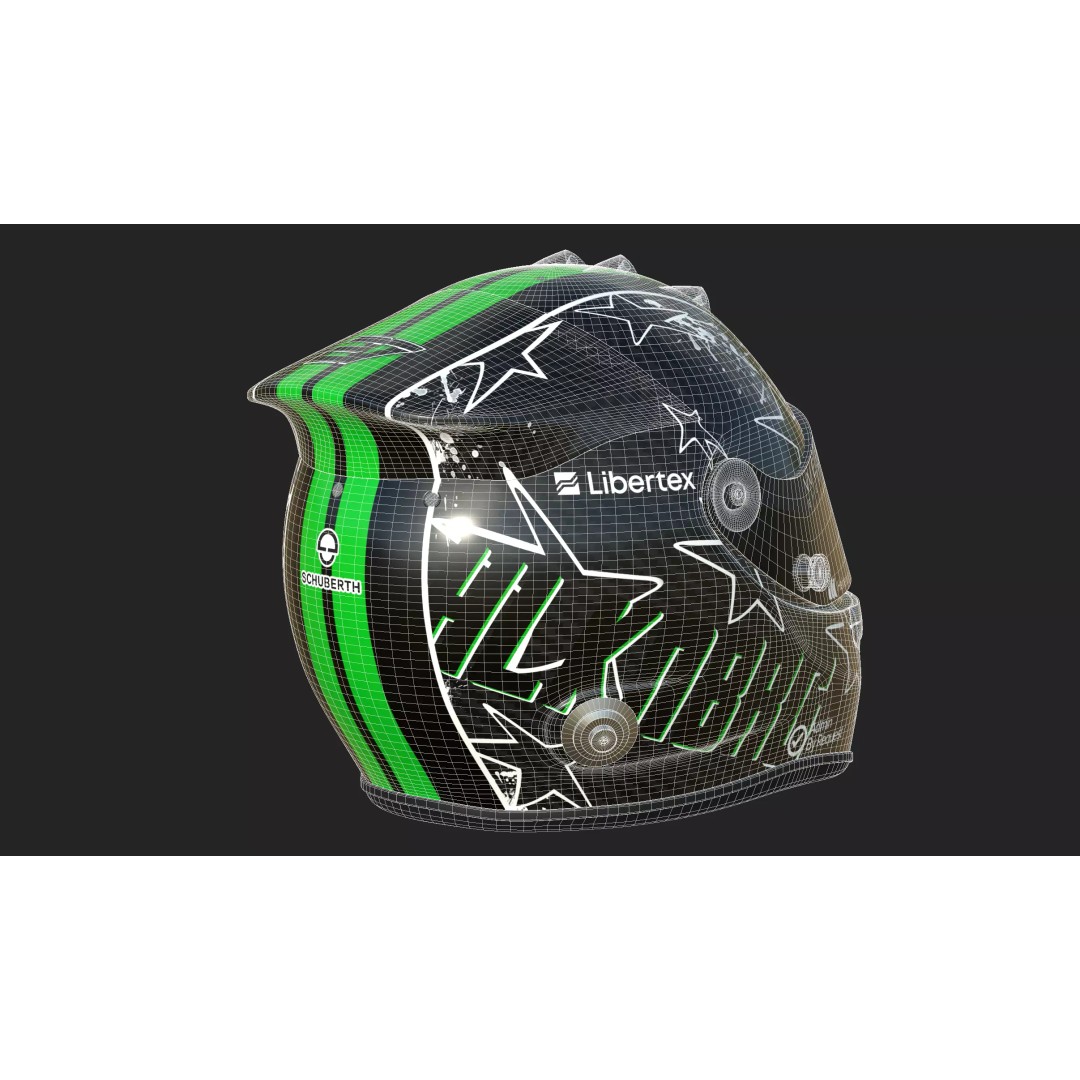 Nico Hulkenberg Helmet 3D Model – High Poly PBR Game Asset, FBX, OBJ - View 17