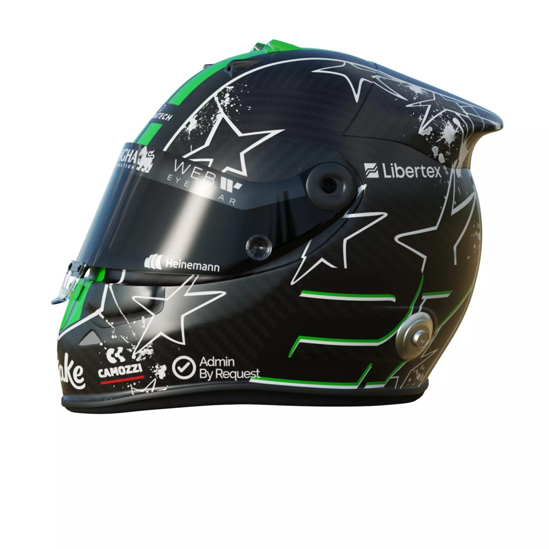 Nico Hulkenberg Helmet 3D Model – High Poly PBR Game Asset, FBX, OBJ - View 4