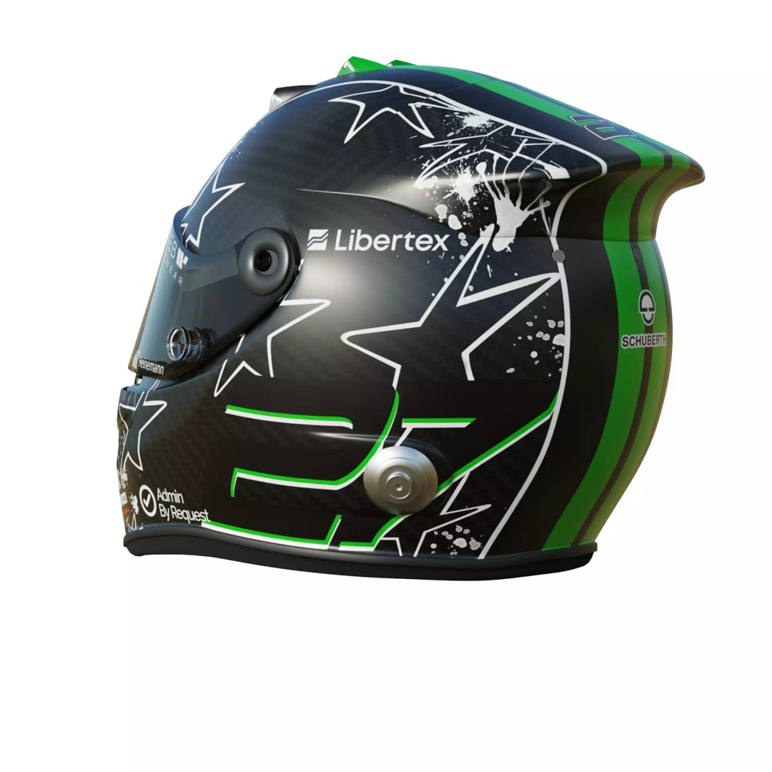 Nico Hulkenberg Helmet 3D Model – High Poly PBR Game Asset, FBX, OBJ - View 5
