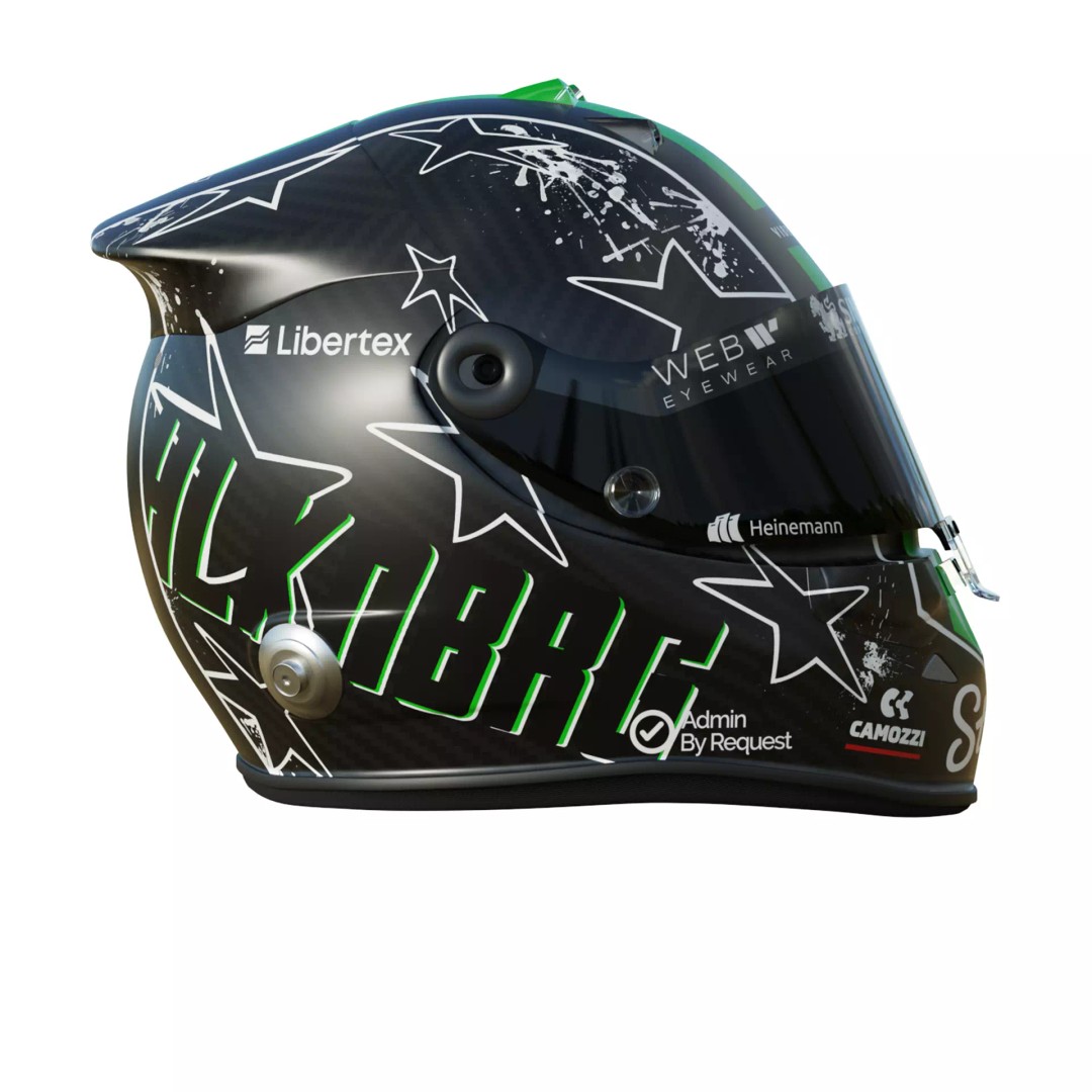 Nico Hulkenberg Helmet 3D Model – High Poly PBR Game Asset, FBX, OBJ - View 8