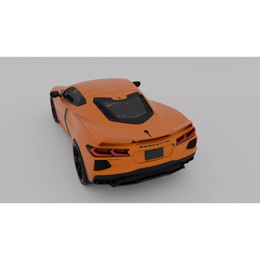 Chevrolet Corvette C8 3D Model – High Poly Game-Ready Asset, FBX, OBJ - View 10