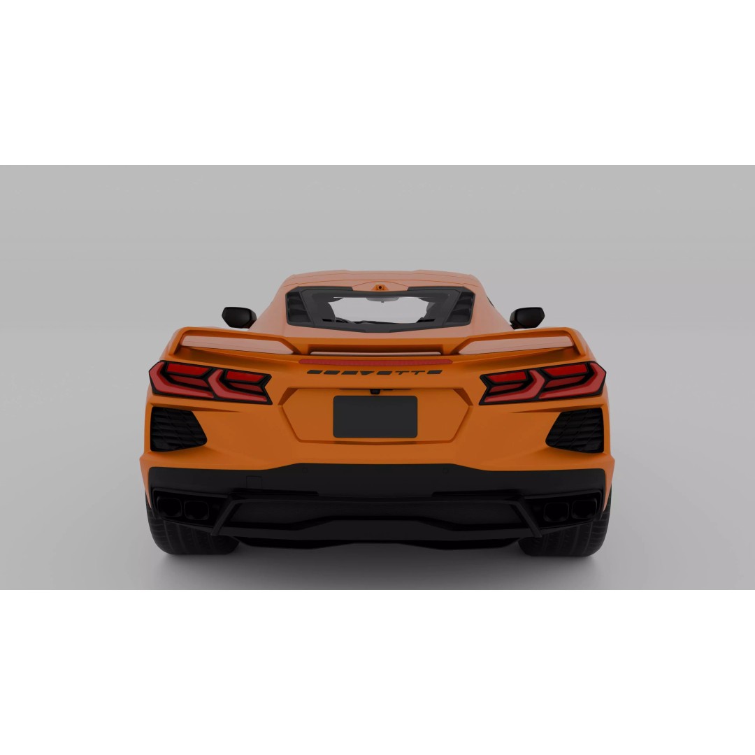 Chevrolet Corvette C8 3D Model – High Poly Game-Ready Asset, FBX, OBJ - View 11