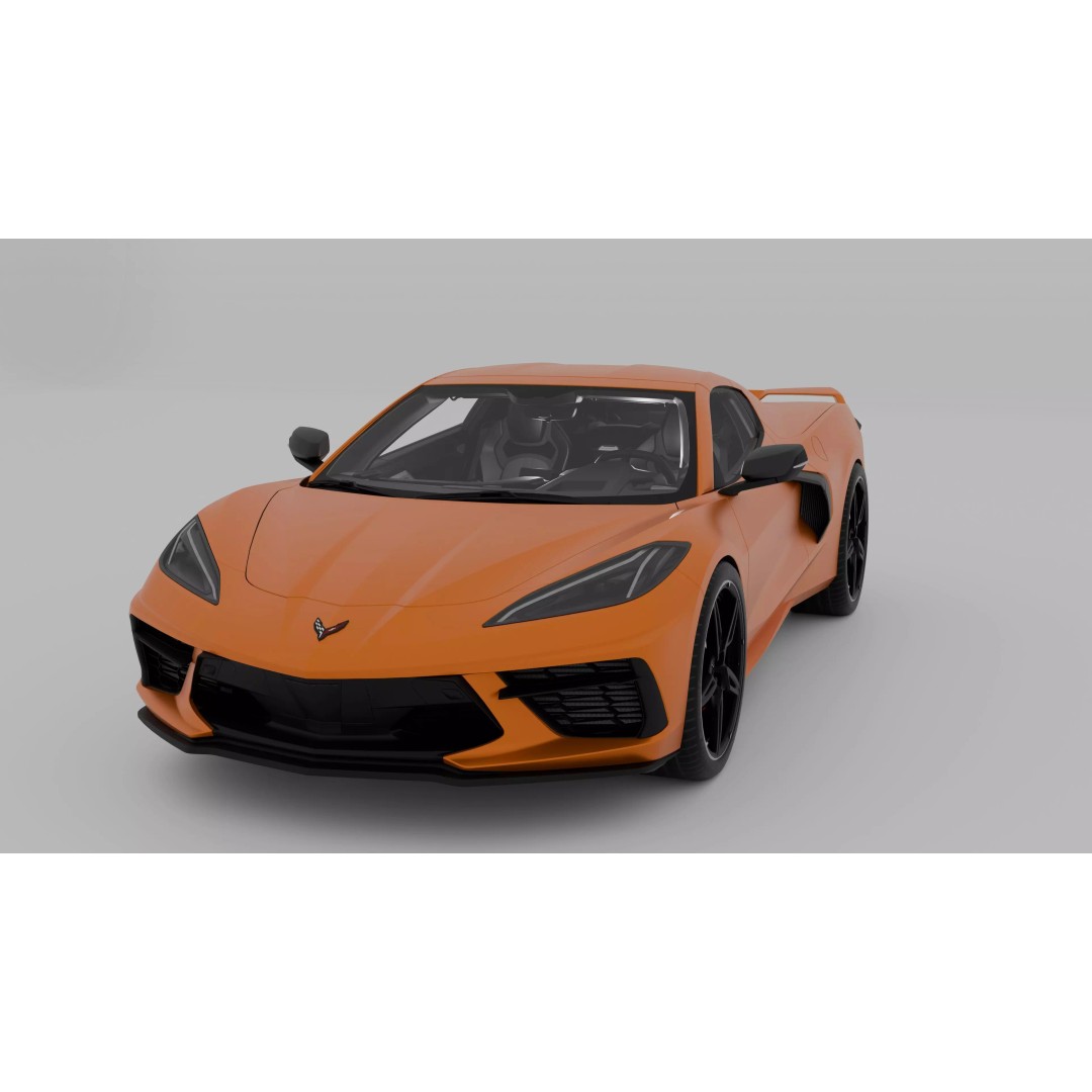 Chevrolet Corvette C8 3D Model – High Poly Game-Ready Asset, FBX, OBJ - View 2