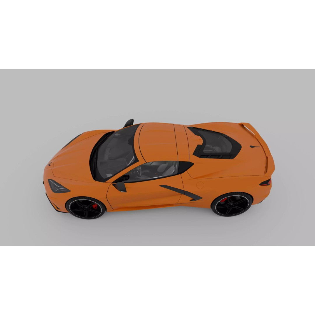 Chevrolet Corvette C8 3D Model – High Poly Game-Ready Asset, FBX, OBJ - View 6