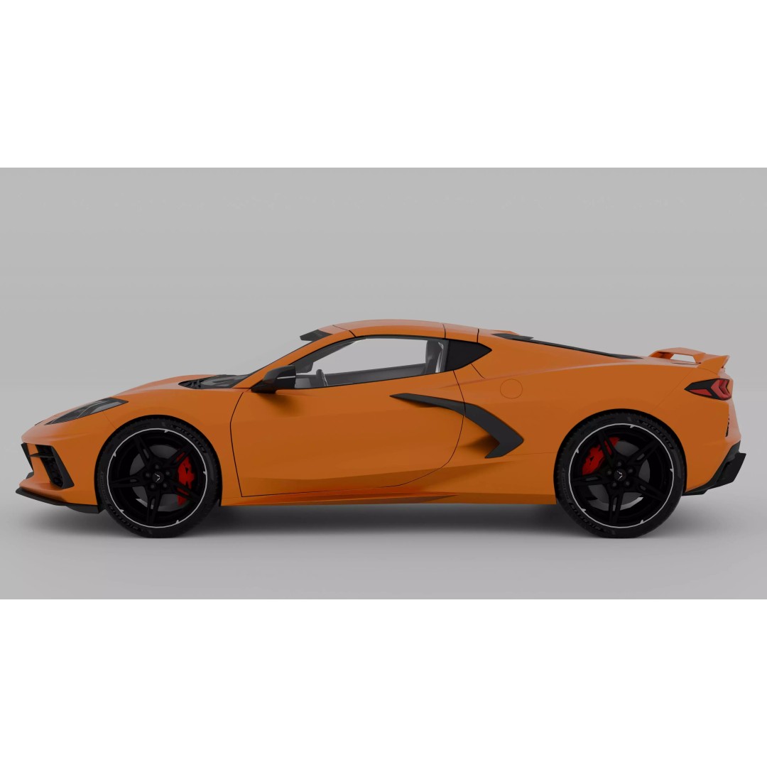 Chevrolet Corvette C8 3D Model – High Poly Game-Ready Asset, FBX, OBJ - View 7