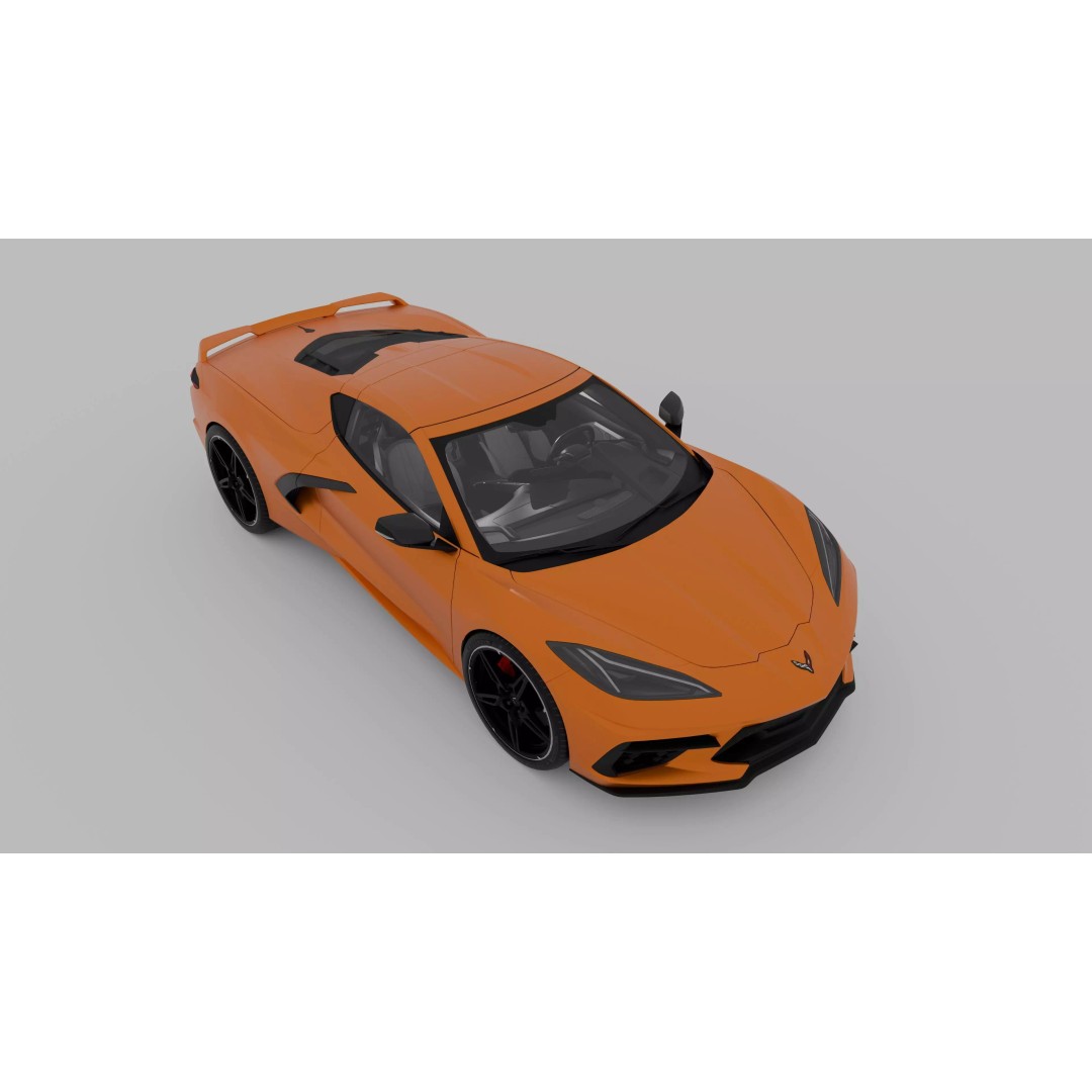 Chevrolet Corvette C8 3D Model – High Poly Game-Ready Asset, FBX, OBJ - View 8