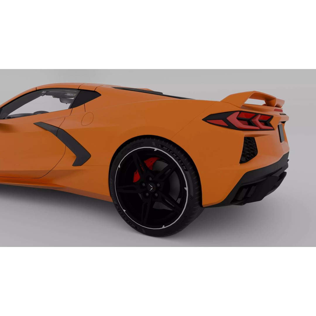 Chevrolet Corvette C8 3D Model – High Poly Game-Ready Asset, FBX, OBJ - View 9