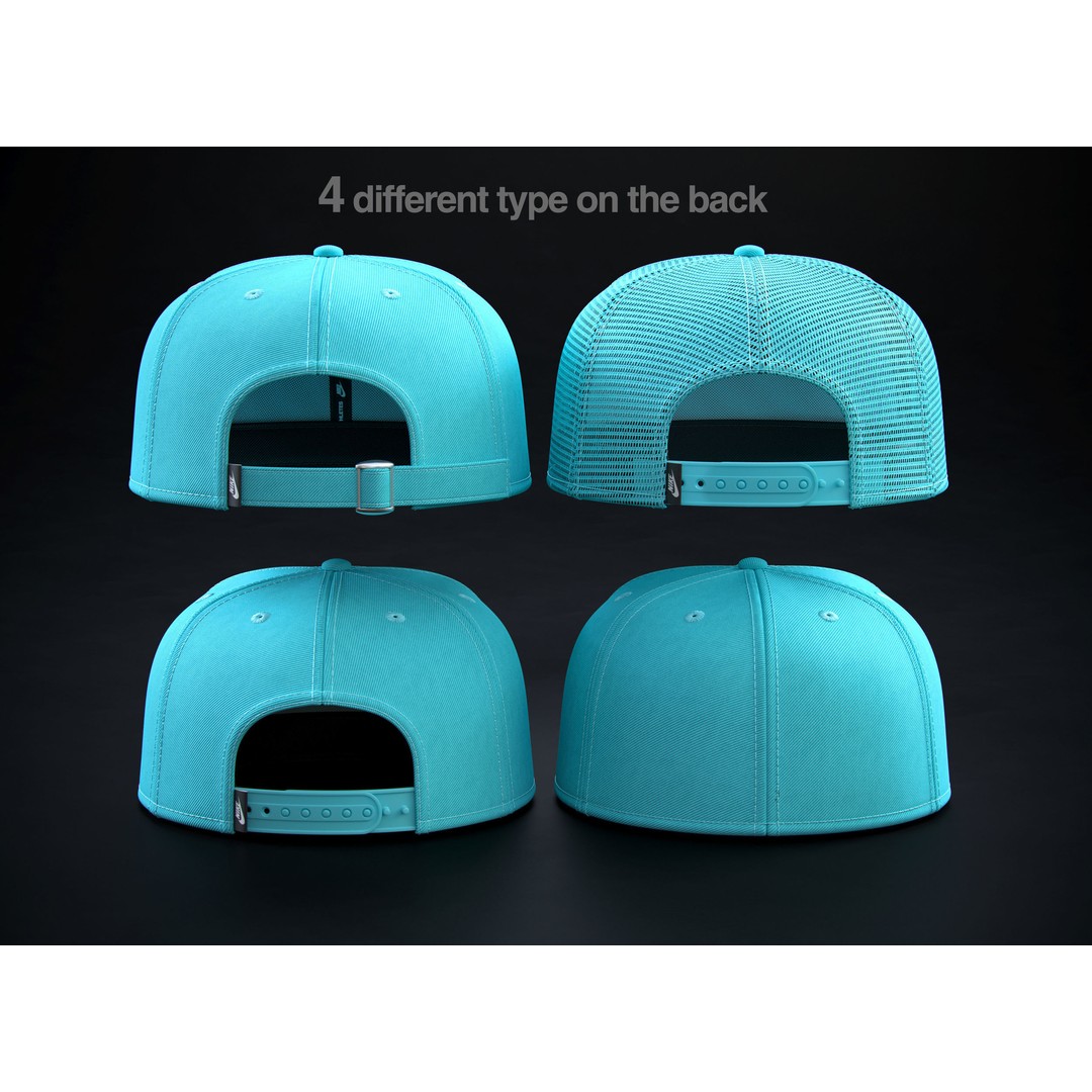 Baseball Cap 3D Model – Realistic Snapback Collection, FBX, PBR - View 3