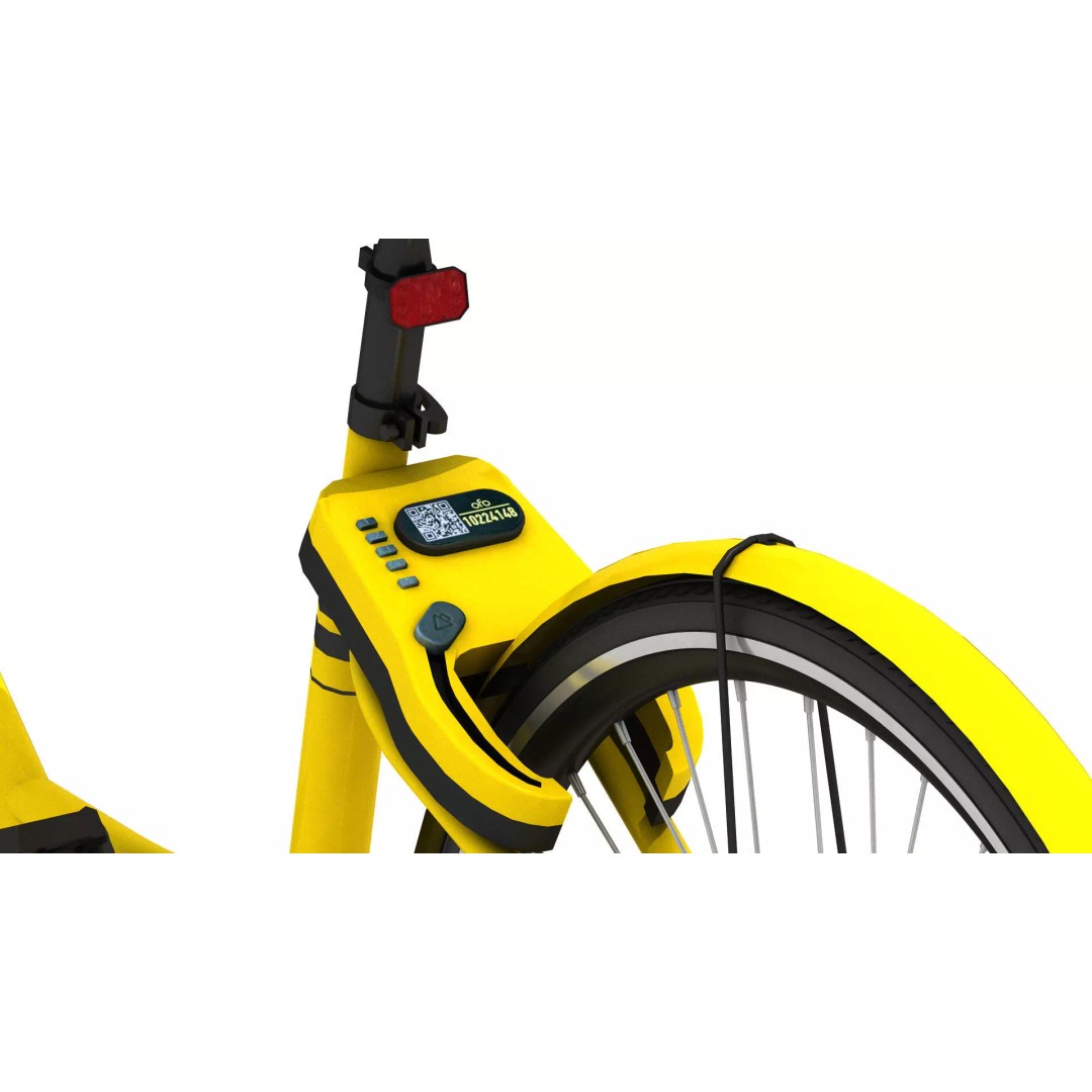 Ofo Sharing Bicycles 3D Model – Realistic Polygon Mesh, FBX, Game Ready - View 12