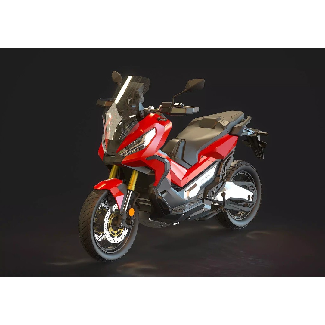Honda X ADV 2020 3D Model – Realistic Motorcycle Base Mesh, OBJ - View 2