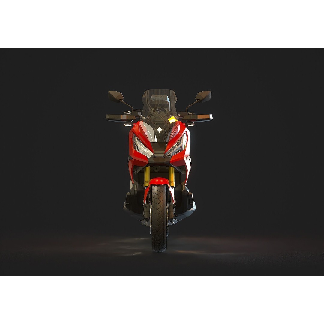 Honda X ADV 2020 3D Model – Realistic Motorcycle Base Mesh, OBJ - View 6