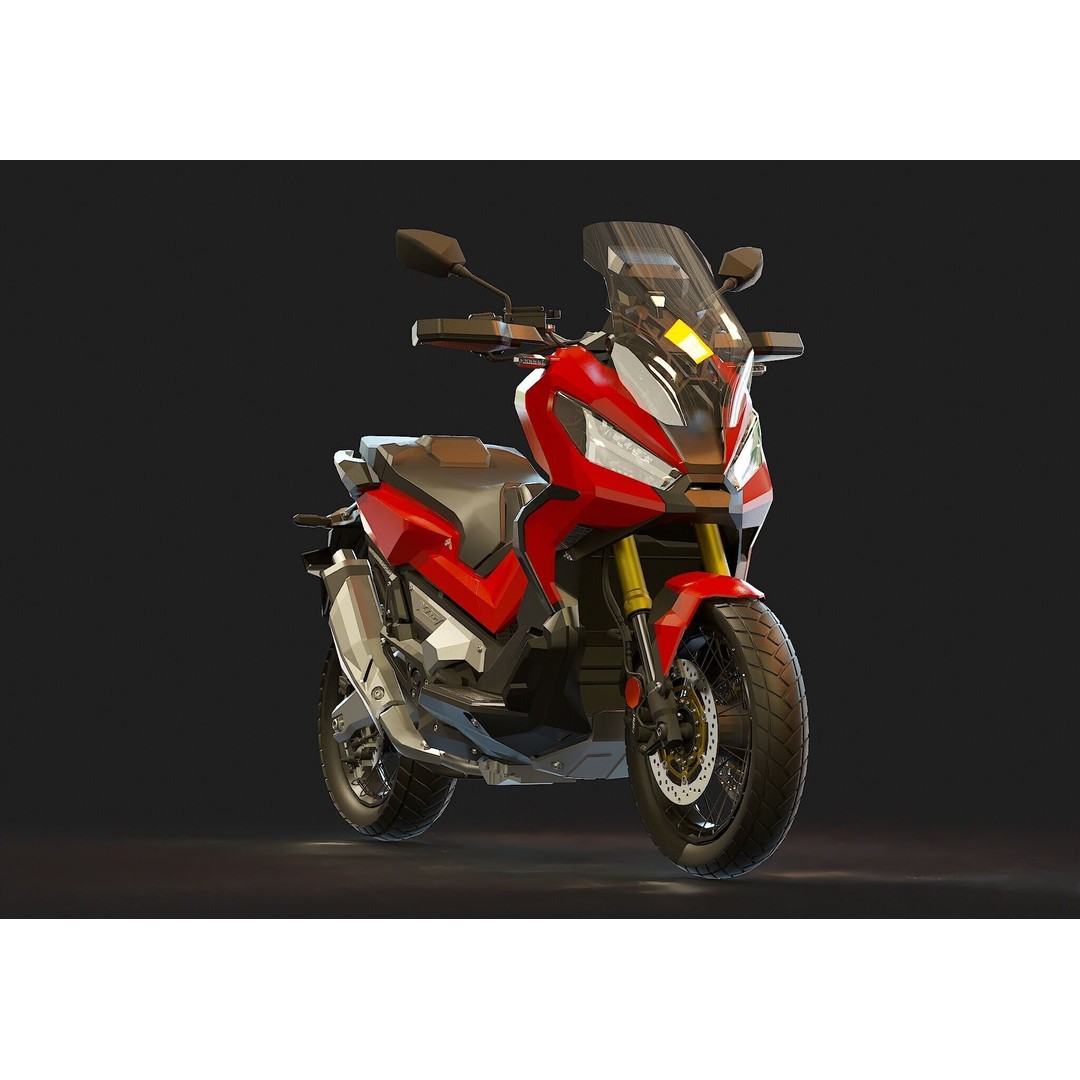 Honda X ADV 2020 3D Model – Realistic Motorcycle Base Mesh, OBJ - View 8