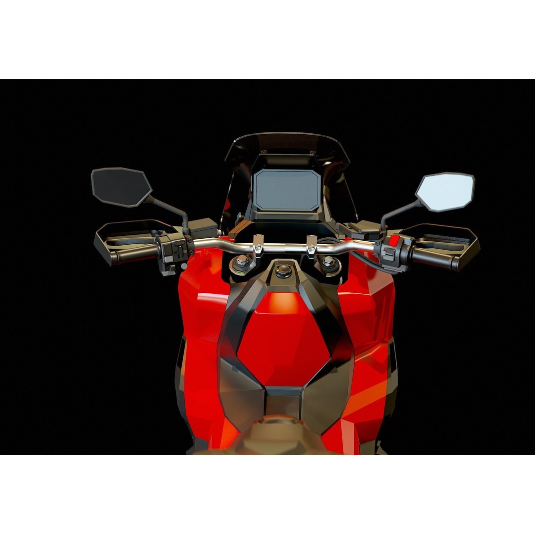 Honda X ADV 2020 3D Model – Realistic Motorcycle Base Mesh, OBJ - View 9
