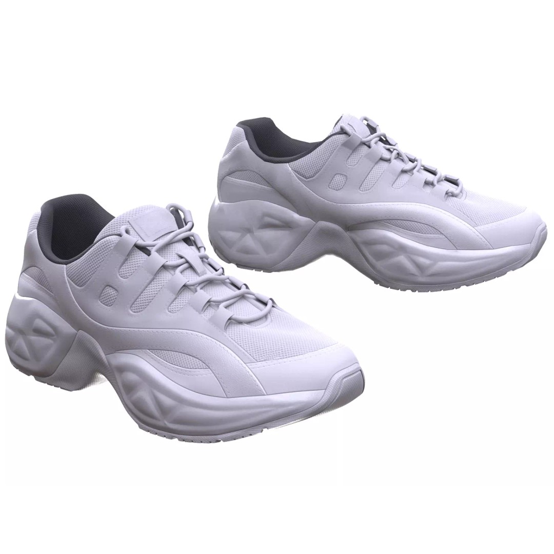 Sneakers 3D Model – Low Poly Rigged Game Asset, FBX, Blender - View 2