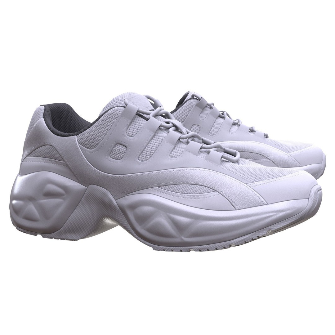 Sneakers 3D Model – Low Poly Rigged Game Asset, FBX, Blender - View 5