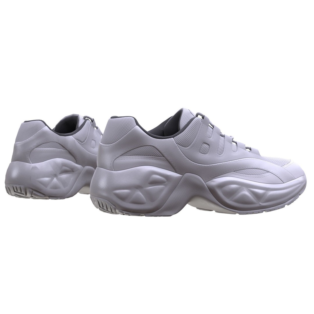 Sneakers 3D Model – Low Poly Rigged Game Asset, FBX, Blender - View 7