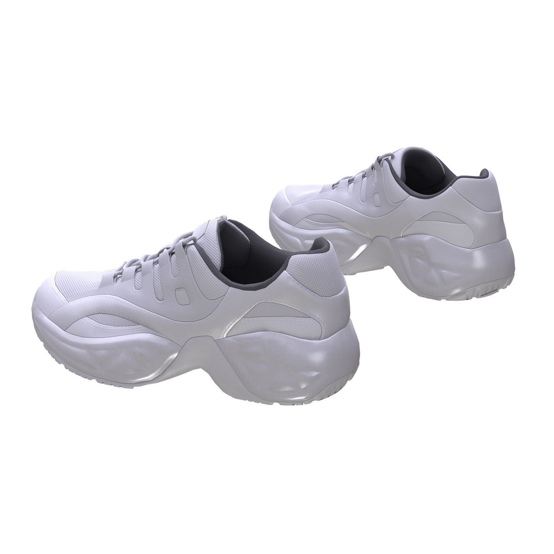 Sneakers 3D Model – Low Poly Rigged Game Asset, FBX, Blender - View 9