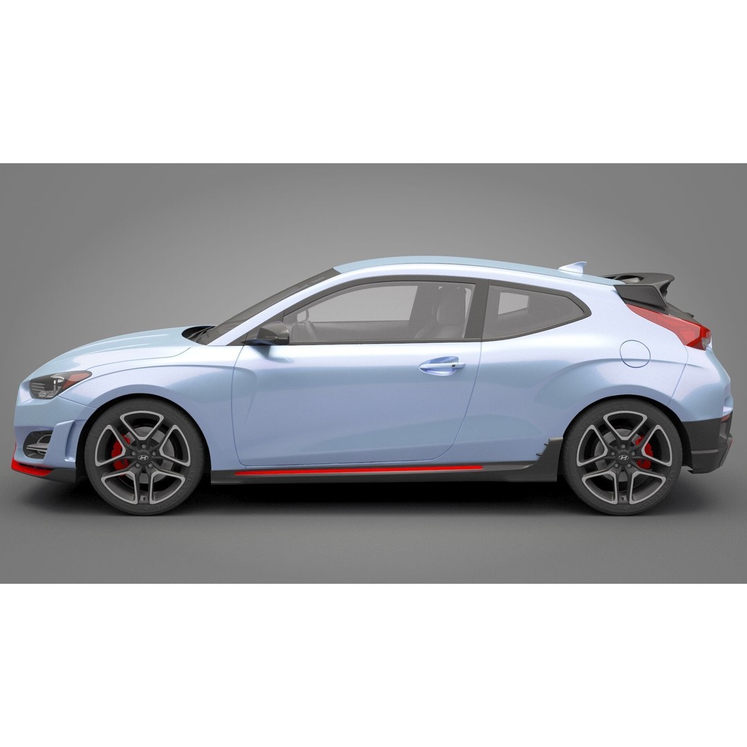 Hyundai Veloster N 3D Model – High Poly Game Ready Asset, FBX, OBJ - View 11