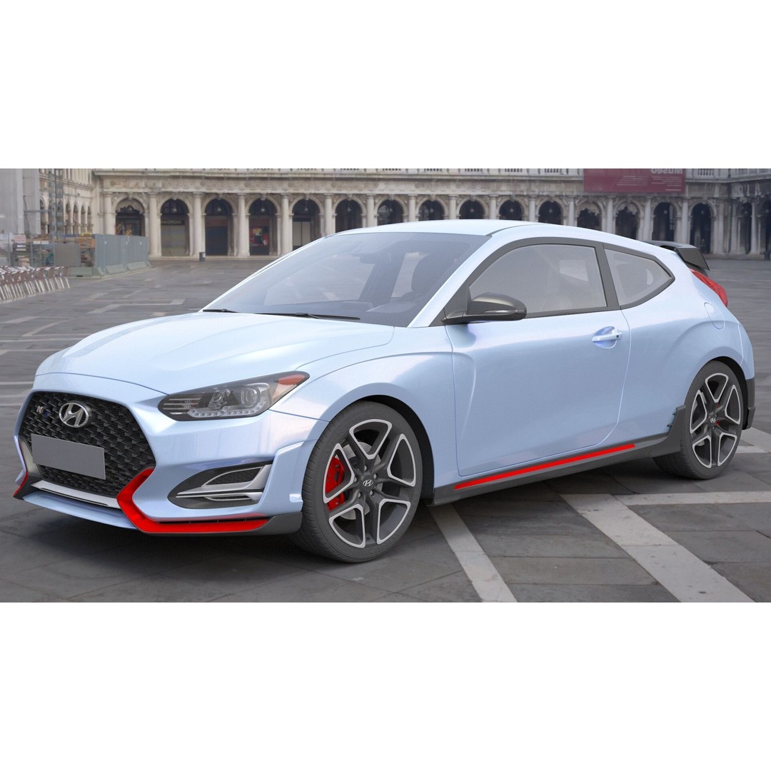 Hyundai Veloster N 3D Model – High Poly Game Ready Asset, FBX, OBJ - View 3