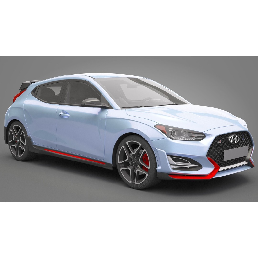 Hyundai Veloster N 3D Model – High Poly Game Ready Asset, FBX, OBJ - View 6