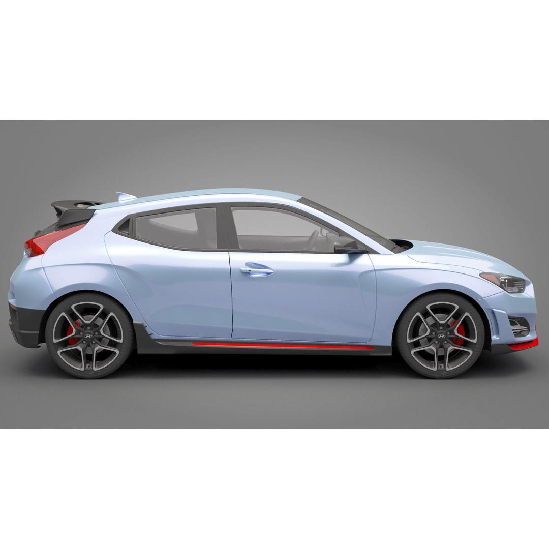 Hyundai Veloster N 3D Model – High Poly Game Ready Asset, FBX, OBJ - View 7