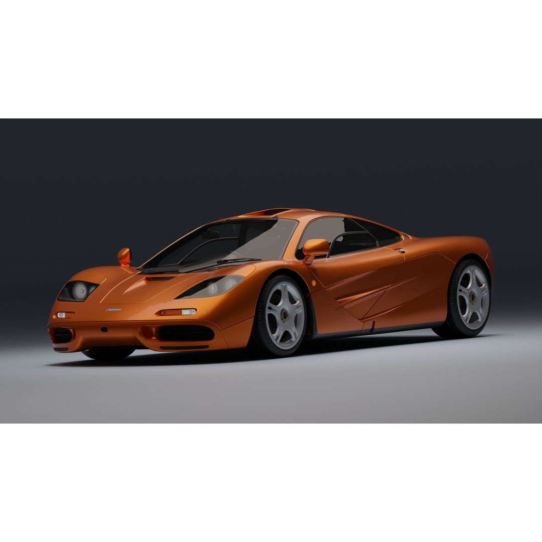 McLaren F1 3D Model – Low Poly Game Asset, PBR Textures, FBX