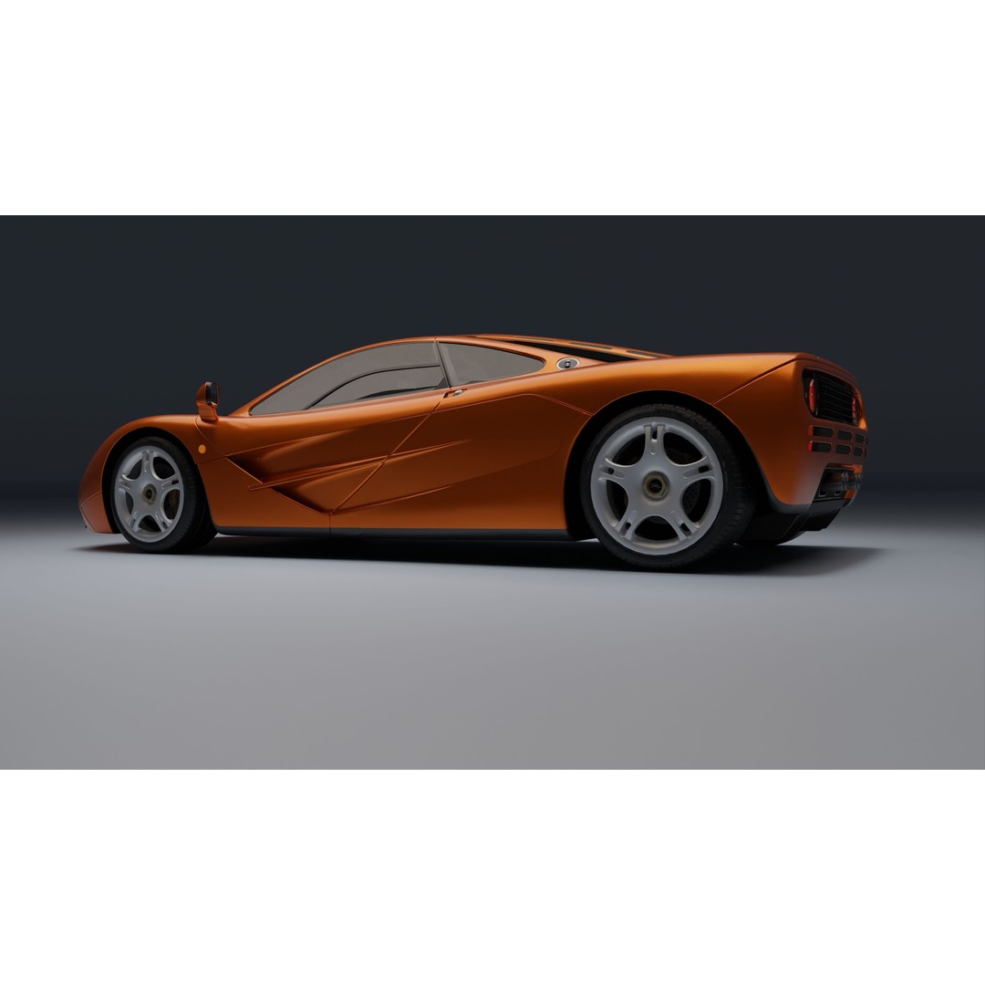 McLaren F1 3D Model – Low Poly Game Asset, PBR Textures, FBX - View 10