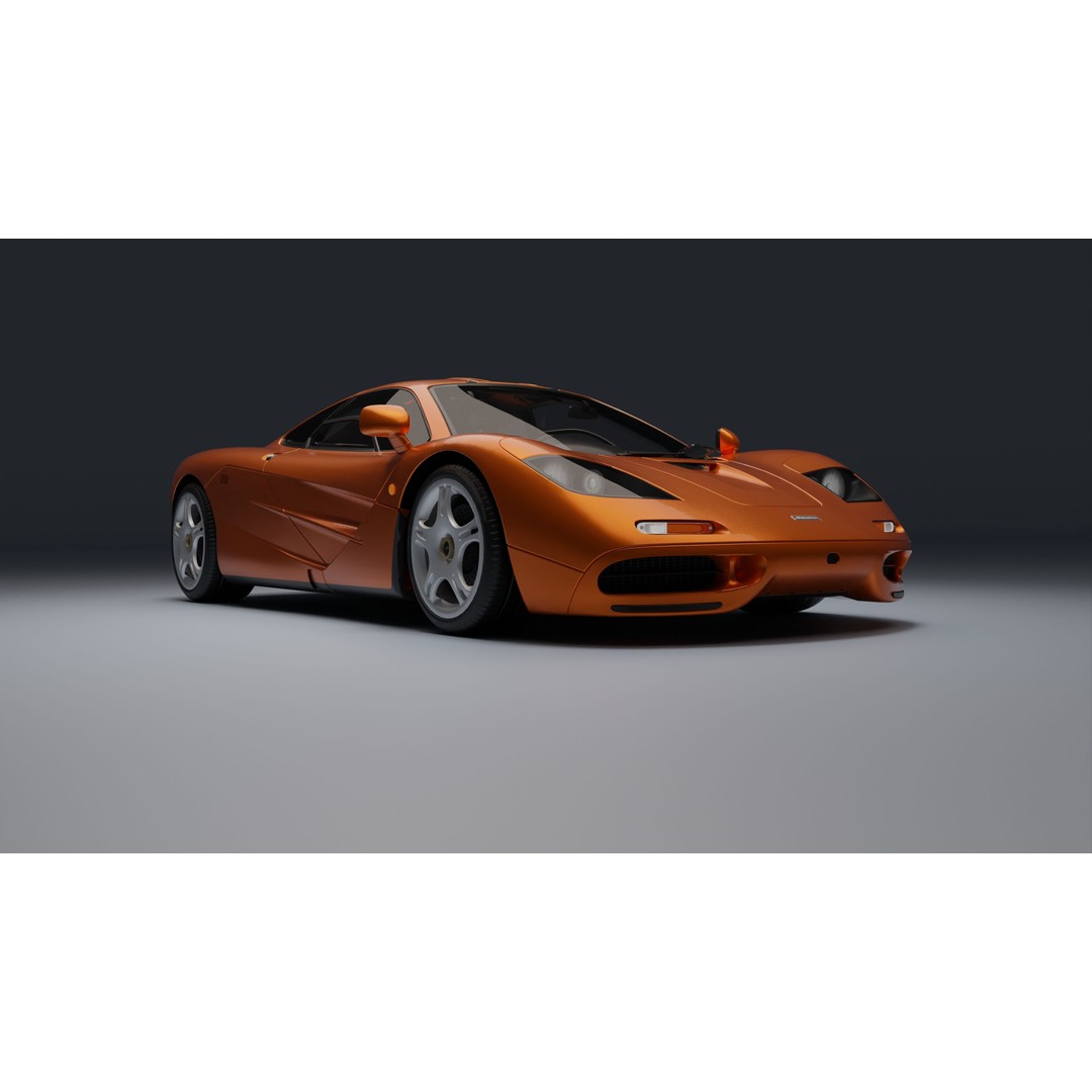 McLaren F1 3D Model – Low Poly Game Asset, PBR Textures, FBX - View 11