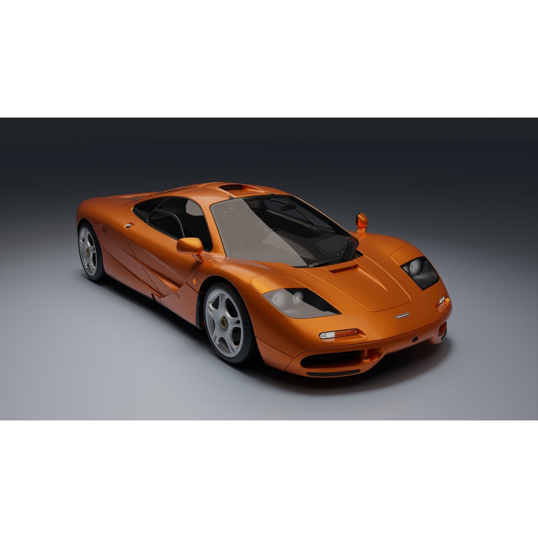 McLaren F1 3D Model – Low Poly Game Asset, PBR Textures, FBX - View 12