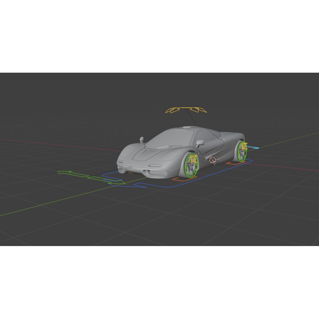 McLaren F1 3D Model – Low Poly Game Asset, PBR Textures, FBX - View 13