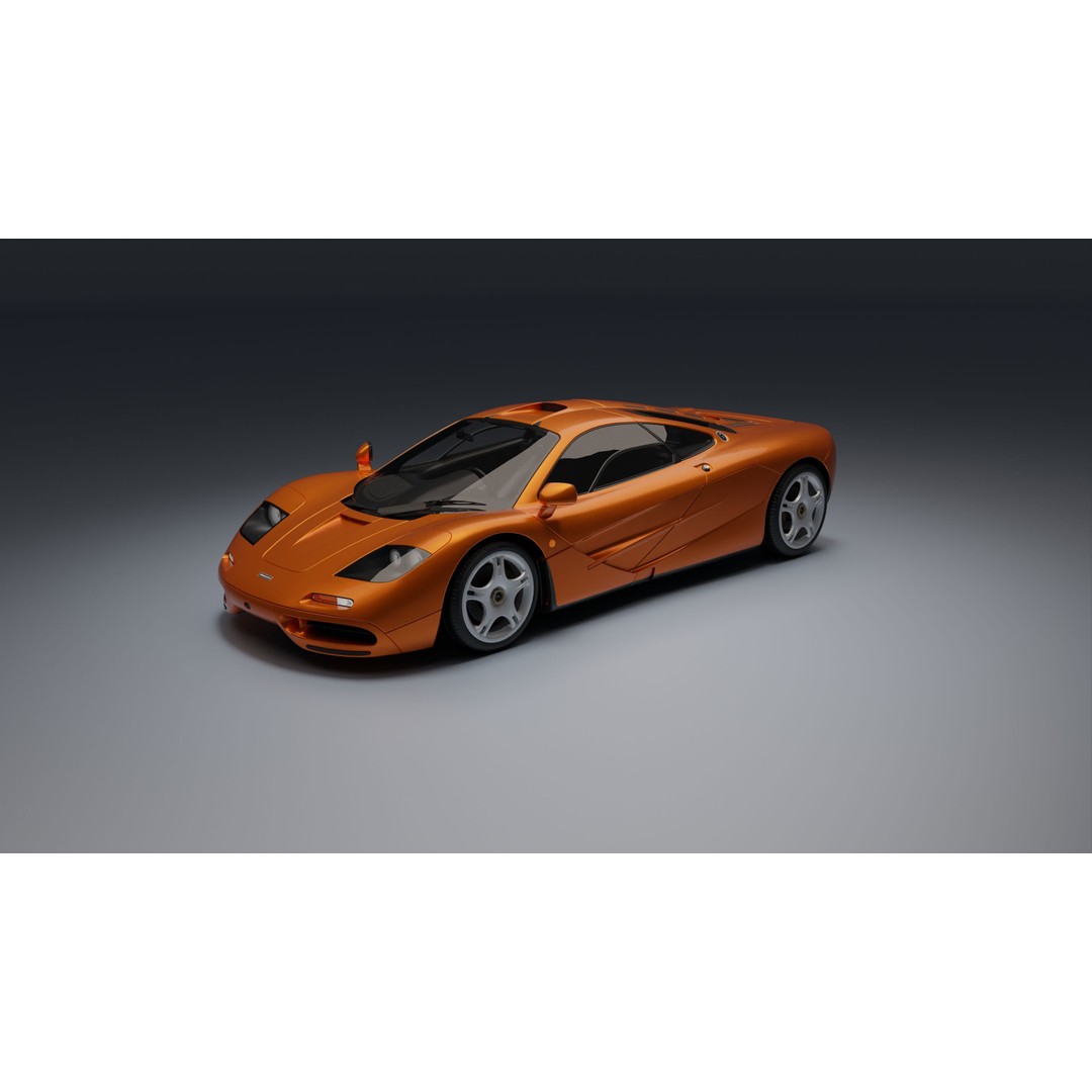 McLaren F1 3D Model – Low Poly Game Asset, PBR Textures, FBX - View 14