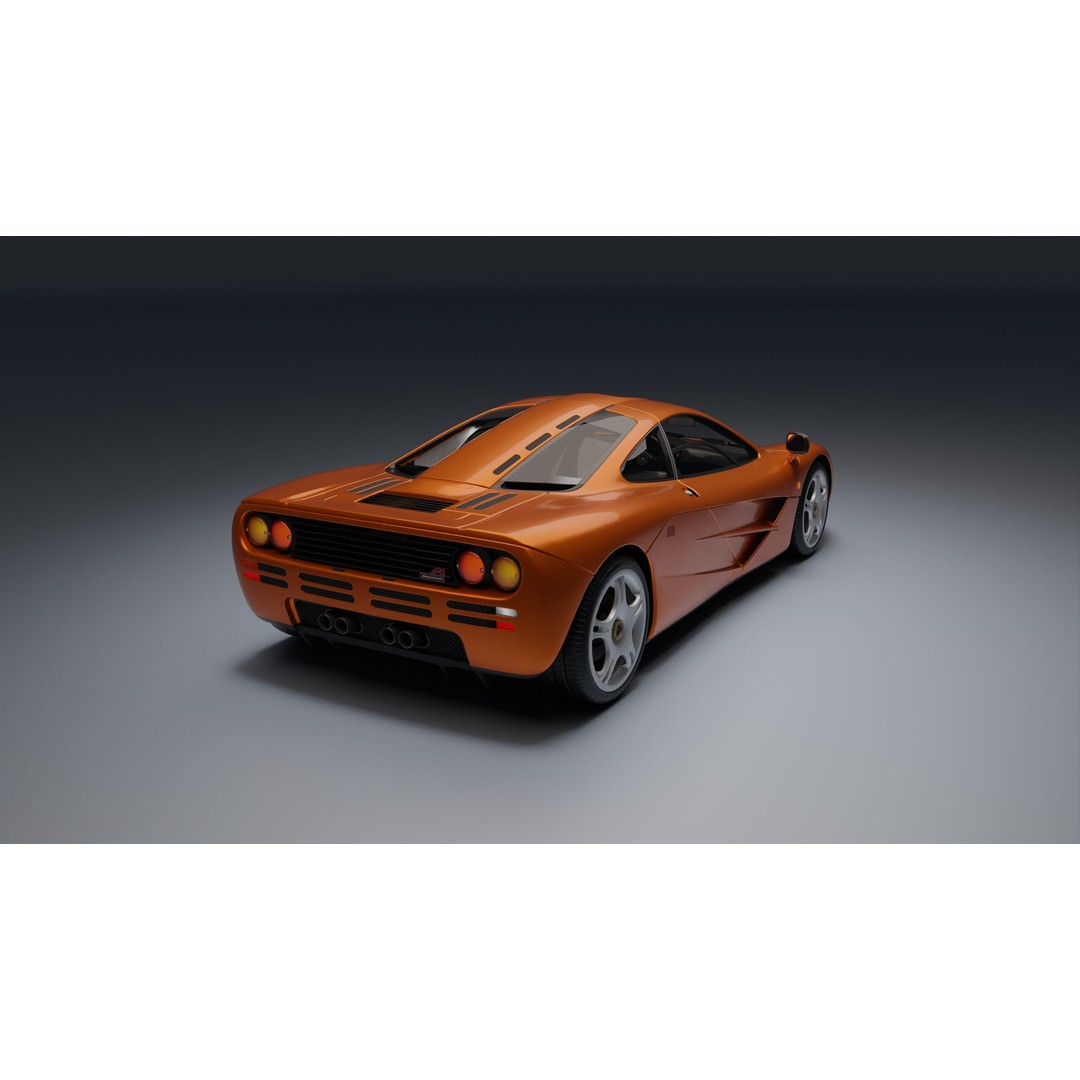 McLaren F1 3D Model – Low Poly Game Asset, PBR Textures, FBX - View 15