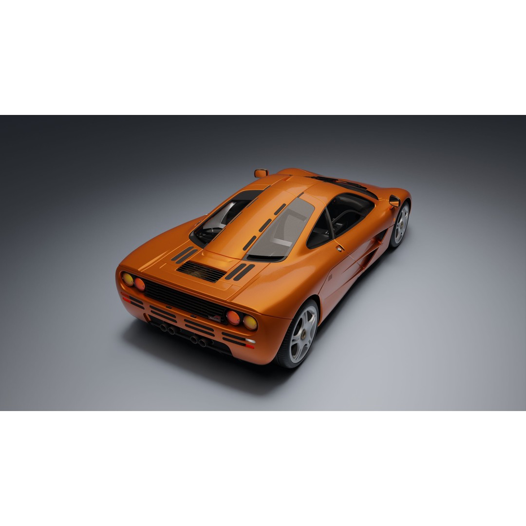 McLaren F1 3D Model – Low Poly Game Asset, PBR Textures, FBX - View 16