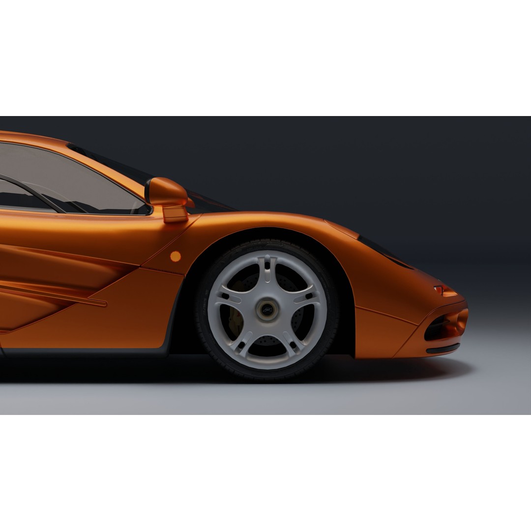 McLaren F1 3D Model – Low Poly Game Asset, PBR Textures, FBX - View 18