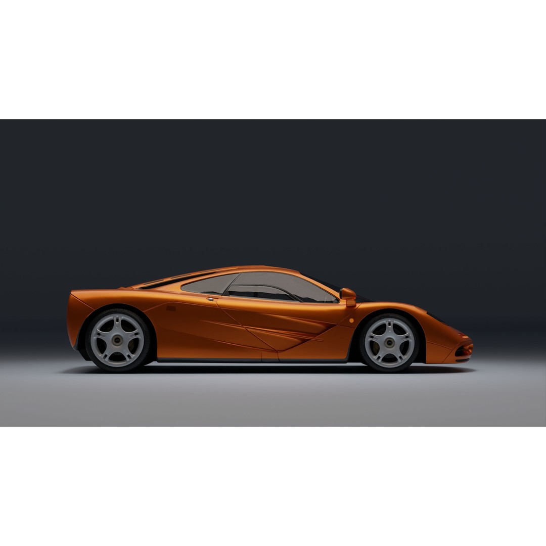 McLaren F1 3D Model – Low Poly Game Asset, PBR Textures, FBX - View 19