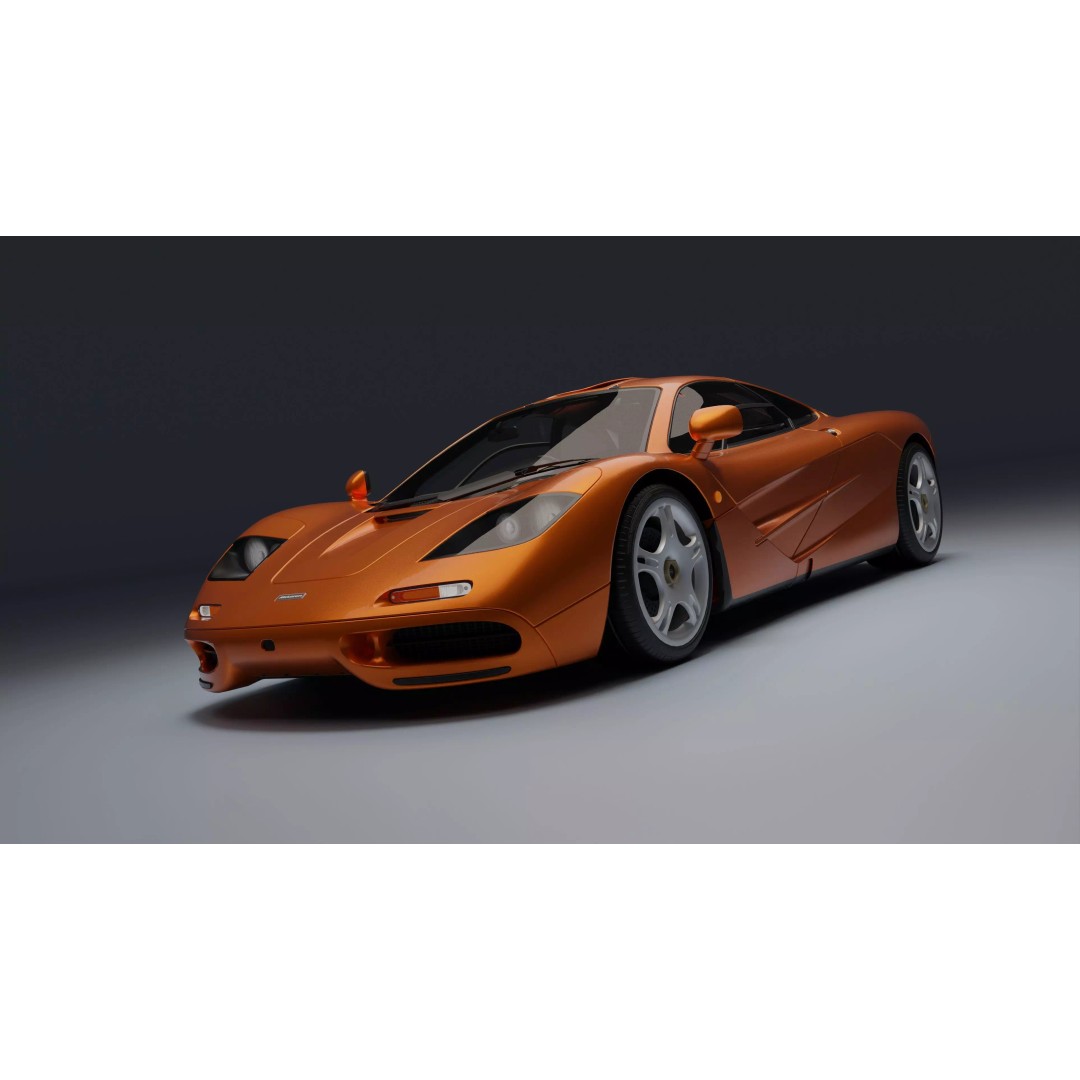 McLaren F1 3D Model – Low Poly Game Asset, PBR Textures, FBX - View 2
