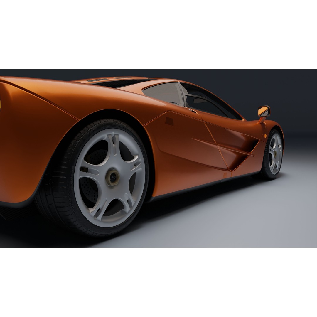 McLaren F1 3D Model – Low Poly Game Asset, PBR Textures, FBX - View 23
