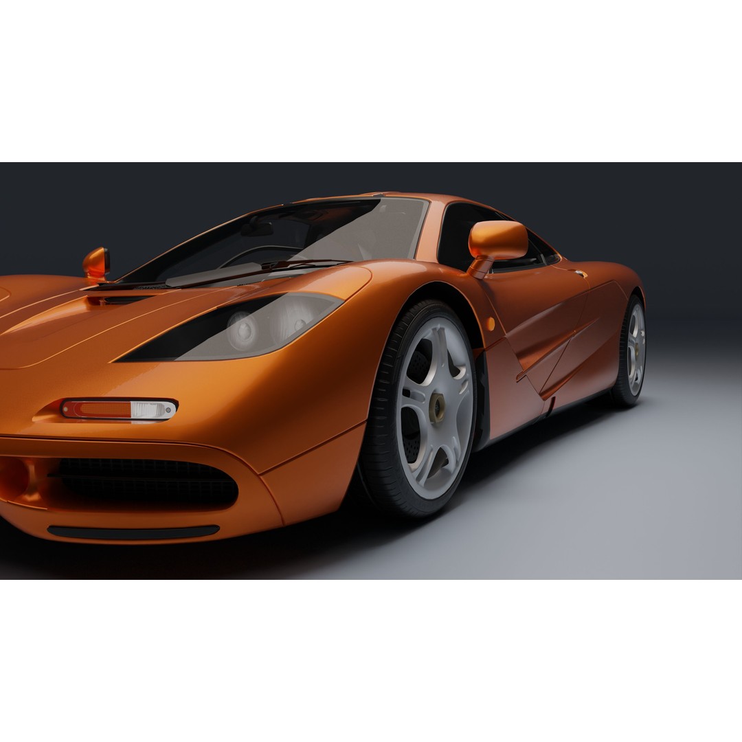 McLaren F1 3D Model – Low Poly Game Asset, PBR Textures, FBX - View 24