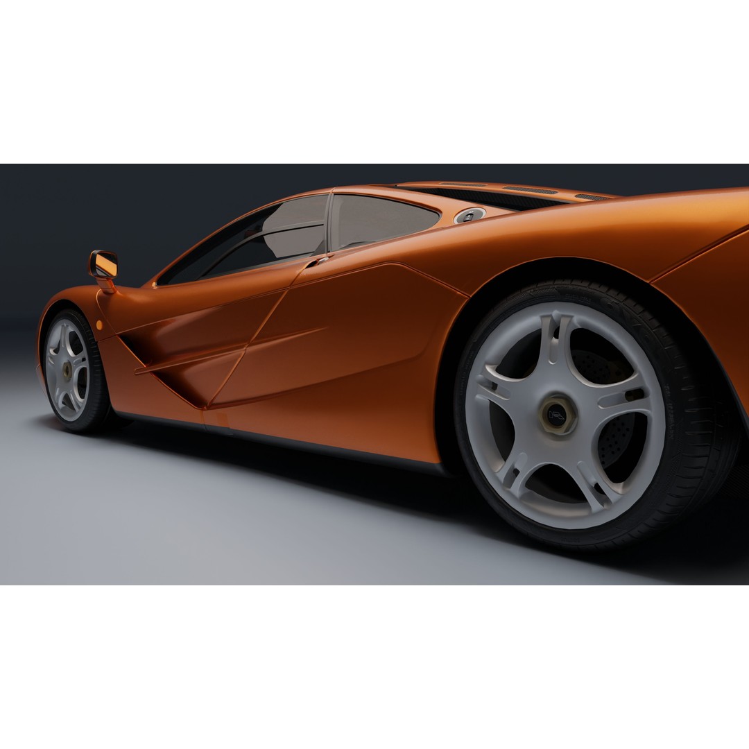 McLaren F1 3D Model – Low Poly Game Asset, PBR Textures, FBX - View 25