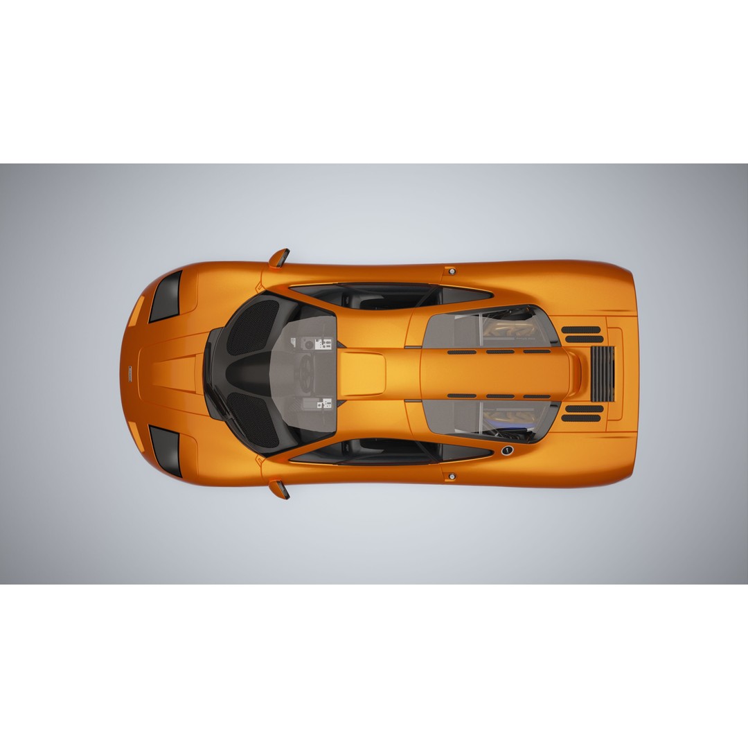 McLaren F1 3D Model – Low Poly Game Asset, PBR Textures, FBX - View 28