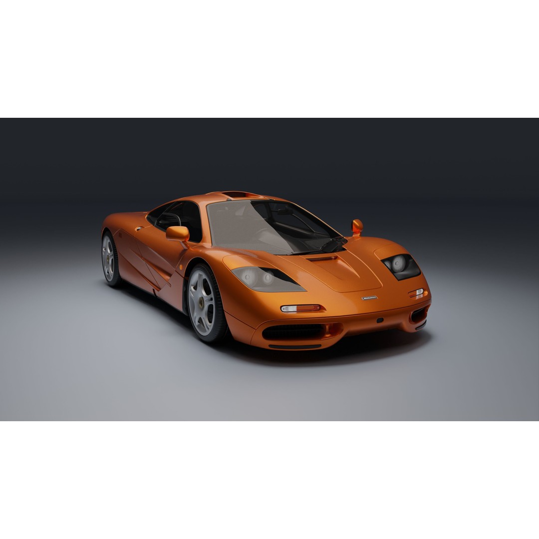 McLaren F1 3D Model – Low Poly Game Asset, PBR Textures, FBX - View 3