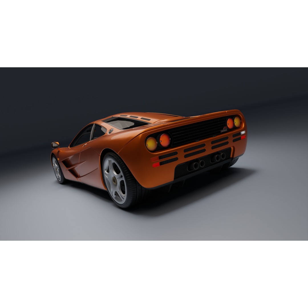 McLaren F1 3D Model – Low Poly Game Asset, PBR Textures, FBX - View 32