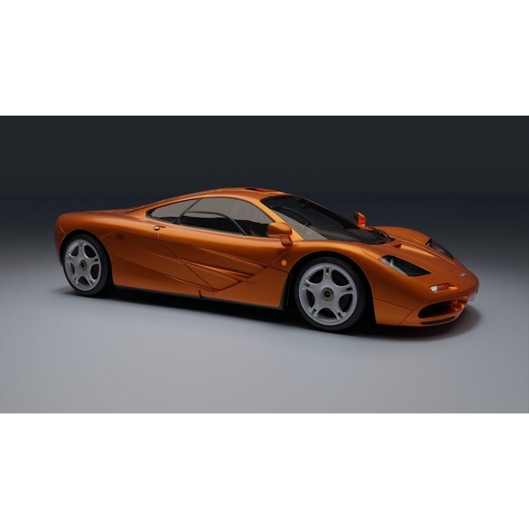 McLaren F1 3D Model – Low Poly Game Asset, PBR Textures, FBX - View 4