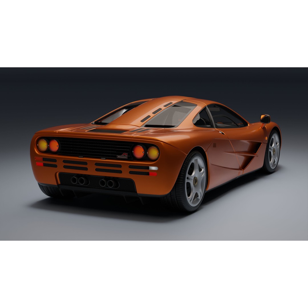 McLaren F1 3D Model – Low Poly Game Asset, PBR Textures, FBX - View 5