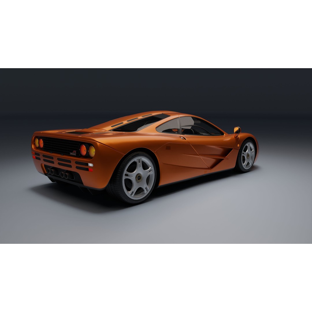 McLaren F1 3D Model – Low Poly Game Asset, PBR Textures, FBX - View 6