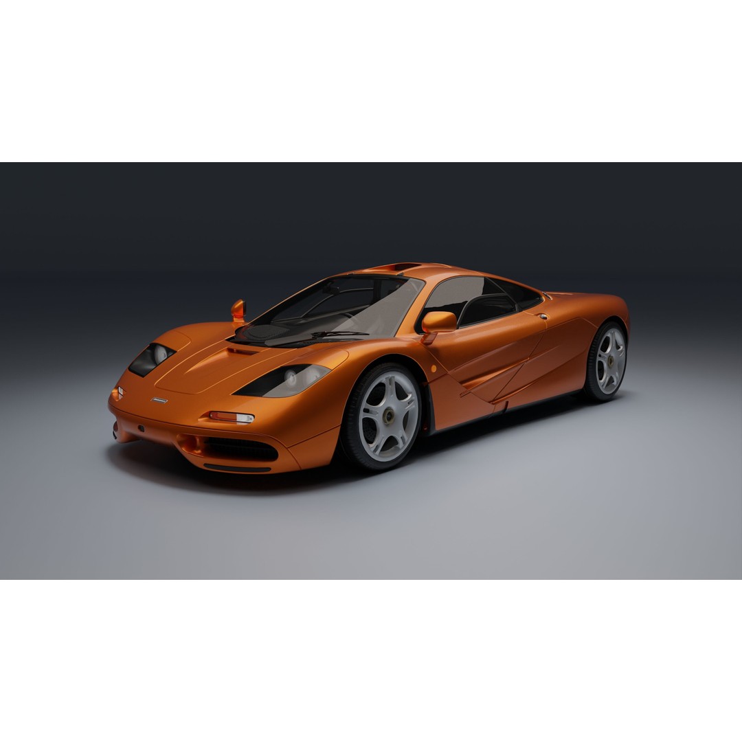 McLaren F1 3D Model – Low Poly Game Asset, PBR Textures, FBX - View 7