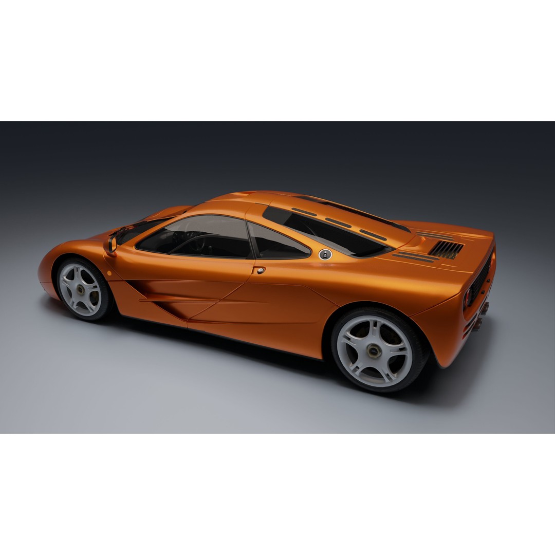 McLaren F1 3D Model – Low Poly Game Asset, PBR Textures, FBX - View 9