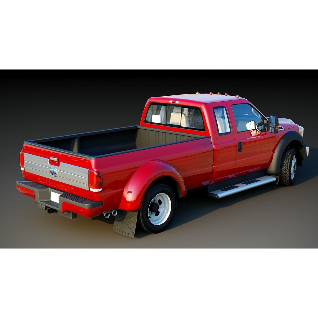 Extended Cab Truck 3D Model – Low Poly Game Asset, FBX & OBJ - View 11