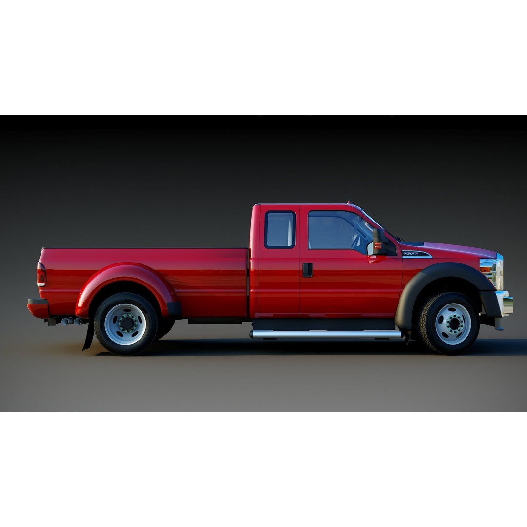 Extended Cab Truck 3D Model – Low Poly Game Asset, FBX & OBJ - View 12