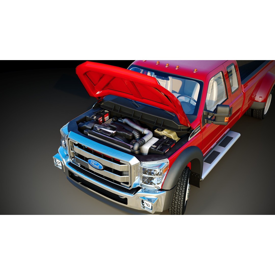 Extended Cab Truck 3D Model – Low Poly Game Asset, FBX & OBJ - View 15